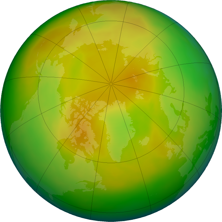 Arctic ozone map for May 2021